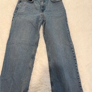 Abercrombie & Fitch Women’s Straight-Leg Jeans in Light Blue Denim